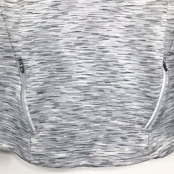 Spyder Active Gray White Marled Heather Print Turtleneck Activewear Pullover - Picture 4 of 16